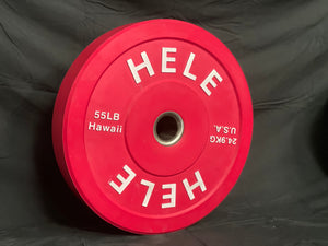 hele fitness red bumper plate